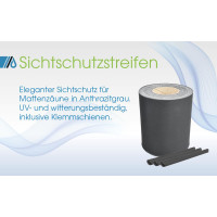 1 Rolle Sichtschutzstreifen 19 cm x 50 m RAL 7016, Anthrazitgrau