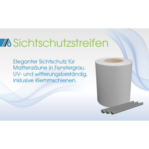 1 Rolle Sichtschutzstreifen 19 cm x 50 m RAL 7040, Fenstergrau