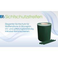 1 Rolle Sichtschutzstreifen 19 cm x 50 m RAL 6005, Moosgrün